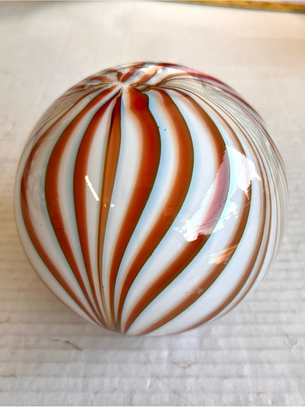 Vintage Large Art Glass Marble Murano Style Paperweight